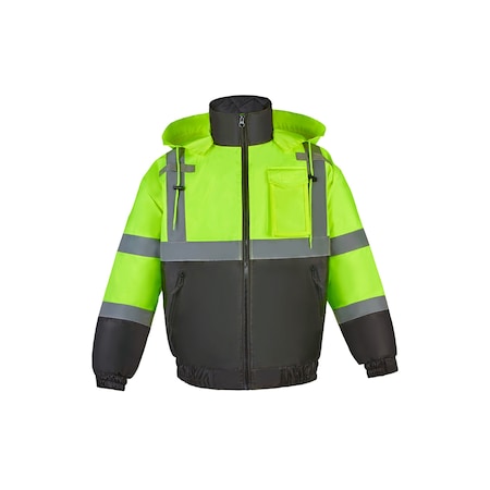 Hi-Viz Light Weight Bomber Jacket, 4X-Large, Lime, Class 3